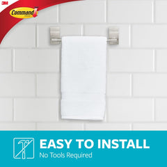 Command Towel Bar with Water Resistant Strips, Organize Your Bathroom, Easy to Open Packaging