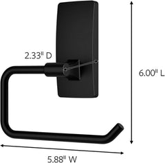 Command Toilet Paper Holder Matte Black with Water Resistant Command Strips, Rust Resistant Bathroom Organizer
