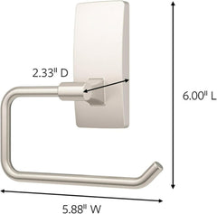 Command Toilet Paper Holder Satin Nickel with Water Resistant Command Strips, Rust Resistant Bathroom Organizer