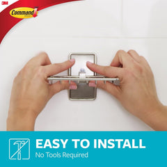 Command Soap Dish for Shower, Damage-Free Hanging, No Tools Soap Holder, 1 Satin Nickel Dish and 2 Water-Resistant Strips