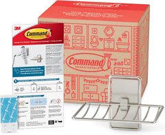 Command Soap Dish for Shower, Damage-Free Hanging, No Tools Soap Holder, 1 Satin Nickel Dish and 2 Water-Resistant Strips