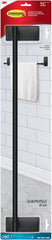Command Bath Matte Black Towel Bar with Water Resistant Command Strips, Bathroom Organizer, 24 in Bar Length Holds up to 10 lbs
